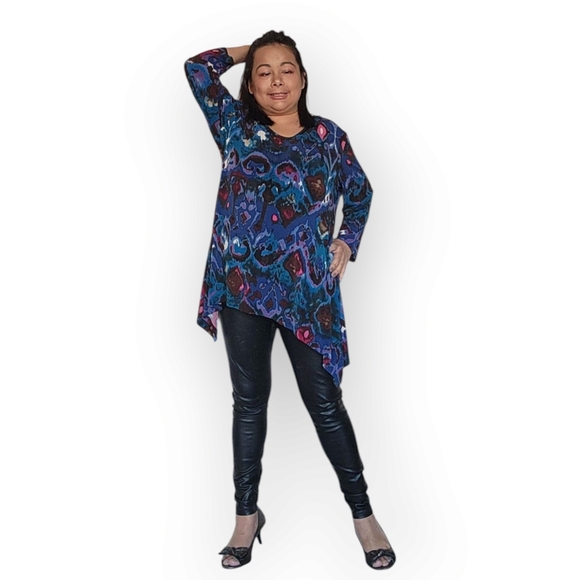 Stylish Blue and Purple Women's Tunic - Picture 15 of 16